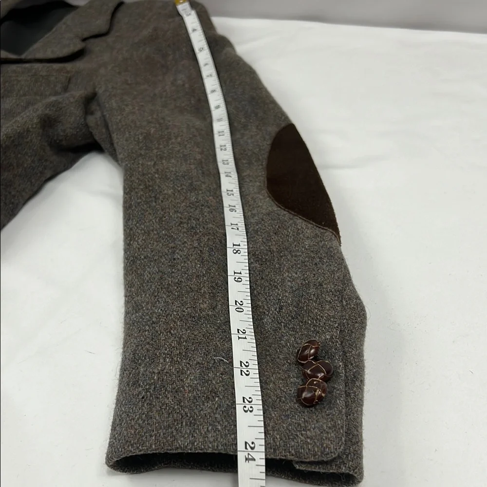 Vintage May‎ D&F Academia Gray Wool Sport Coat Professor Elbow Patches  Size M